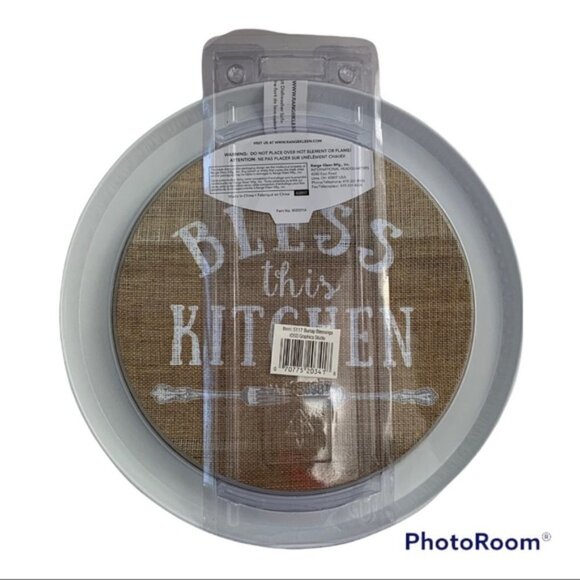 Range Kleen Burlap Blessings Farmhouse Range Stove Covers Round Set of 4 - Picture 4 of 13